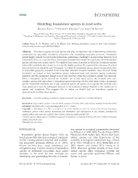 Modeling Foundation Species in Food Webs 1,3, 2 1 BENJAMIN BAISER, NATHANIEL WHITAKER, and AARON M