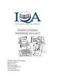 Parent/Student Handbook 2016-2017
