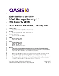 SOAP Message Security 1.1 (WS-Security 2004)