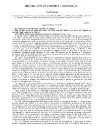 Virginia Acts of Assembly -- 2020 Session