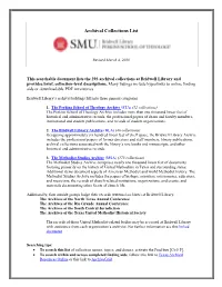 Archival Collections List