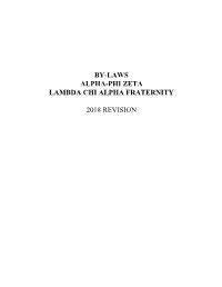 By-Laws Alpha-Phi Zeta Lambda Chi Alpha Fraternity 2018