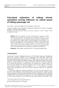 Calculated Estimation of Railway Wheels Equivalent Conicity Influence on Critical Speed of Railway Passenger Car
