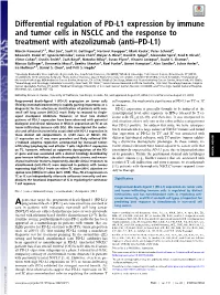 Differential Regulation of PD-L1 Expression by Immune and Tumor Cells in NSCLC and the Response to Treatment with Atezolizumab (Anti–PD-L1)