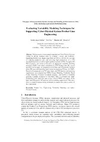 Evaluating Variability Modeling Techniques for Supporting Cyber-Physical System Product Line Engineering