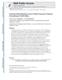 Formaldehyde Test Kit Utility