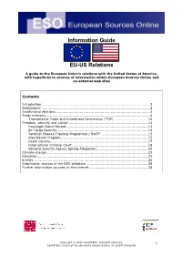 Information Guide EU-US Relations