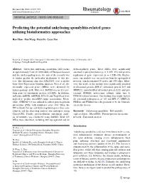Predicting the Potential Ankylosing Spondylitis-Related Genes Utilizing Bioinformatics Approaches