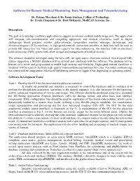 Software for Remote Medical Monitoring, Data Management and Teleconferencing