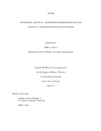 Thesis Abundance, Survival, and Breeding Probabilities