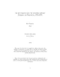 An Investigation Into the Irregular Military Dynamics in Yugoslavia, 1992-1995