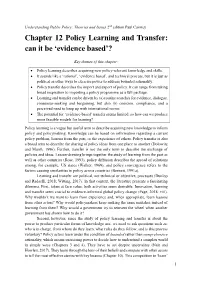 Chapter 12 Policy Learning and Transfer: Can It Be 'Evidence Based'?