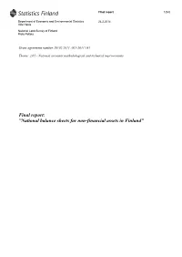 Final Report: ”National Balance Sheets for Non-Financial Assets in Finland”