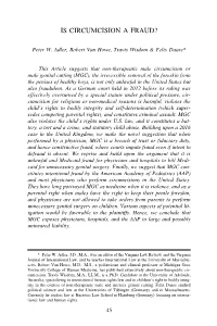IS CIRCUMCISION a FRAUD? FRAUD? a IS CIRCUMCISION Peter W