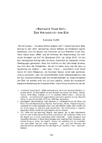 "Navigate Your Set" : Zur Virtuosität Von