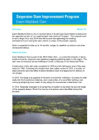 Overview March 19 Ewen Maddock Dam Is One of Several Dams in South East Queensland Scheduled to Be Upgraded As Part of Our O