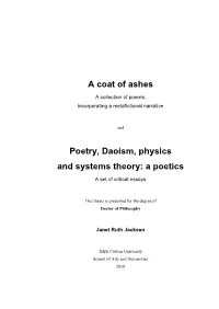 A Coat of Ashes Poetry, Daoism, Physics and Systems Theory
