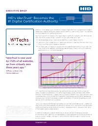 HID's Identrust® Becomes the #1 Digital Certification Authority