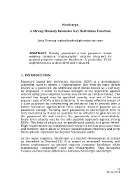 Neoscrypt, a Strong Memory Intensive Key Derivation Function