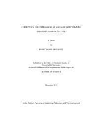 Perceptions and Expressions of Social Presence During Conversations on Twitter
