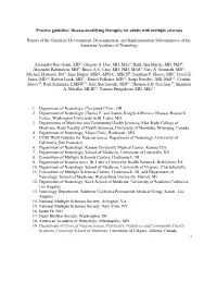 Practice Guideline: Disease-Modifying Therapies for Adults with Multiple Sclerosis