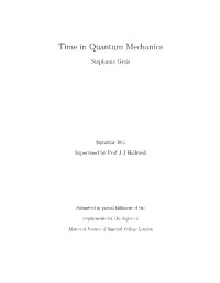 Time in Quantum Mechanics