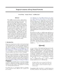 Tropical Geometry of Deep Neural Networks