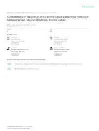 A Comprehensive Exploration of the Genetic Legacy and Forensic Features of Afghanistan and Pakistan Mongolian-Descent Hazara