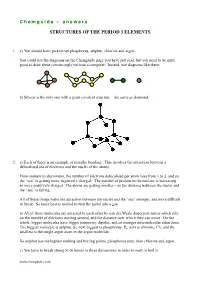 Answers STRUCTURES of the PERIOD 3 ELEMENTS