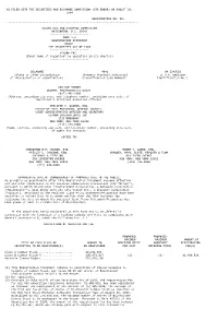 As Filed with the Securities and Exchange Commission (Via Edgar) on August 29, 1994