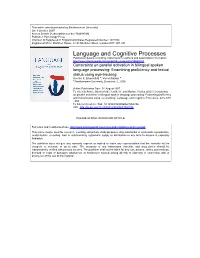 Language and Cognitive Processes