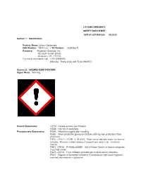LITHIUM CARBONATE SAFETY DATA SHEET DATE of LAST REVISION: 07/13/15 Section 1: Identification