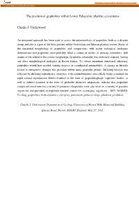 The Position of Graptolites Within Lower Palaeozoic Planktic Ecosystems
