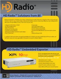 Xpi 10Esp Embedded Exporter Offers the Latest in the Xpi 10Esp Development of HD Radio™, Increasing Overall Reliability and Functionality for Stations Broadcasting HD