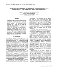 1987-An Automated Reasoning Technique for Providing Moment-By