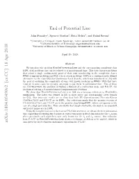 Arxiv:1804.03450V2 [Cs.CC] 18 Apr 2018 End of Potential Line