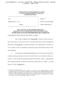Chapter 11 ) INTELSAT SA, Et Al.,1 ) Case No. 20-32299