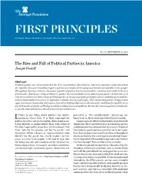 First Principles Foundational Concepts to Guide Politics and Policy