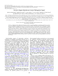 Genomic Repeat Abundances Contain Phylogenetic Signal