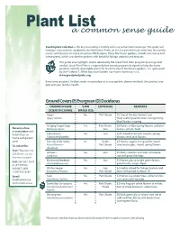 Plant Lists, a Common Sense Guide