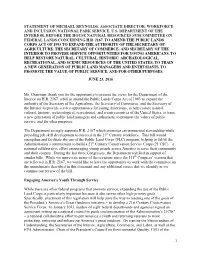 Statement of Michael Reynolds, Associate Director, Workforce and Inclusion, National Park Service, U.S