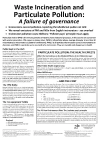 Waste Incineration and Particulate Pollution: a Failure of Governance