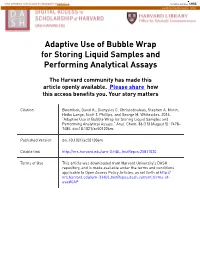 Adaptive Use of Bubble Wrap As a Low-Cost Sterile Container For