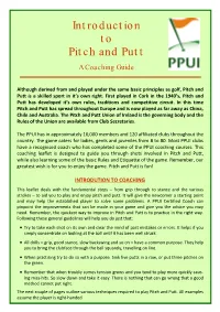 Introduction to Pitch and Putt