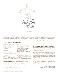 Liturgy Schedule