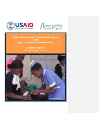 (MCSP) Uganda – Routine Immunization (RI) Quarterly Report