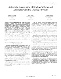Automatic Association of Strahler's Order and Attributes with The