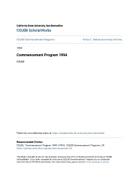 Commencement Program 1994