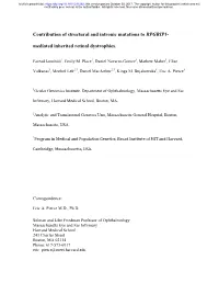 Contribution of Structural and Intronic Mutations to RPGRIP1