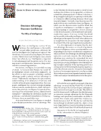 Decision Advantage, Decision Confidence